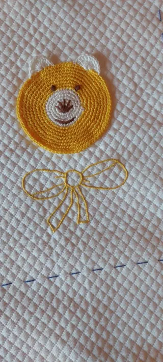 Copertina lettino cotone fatta a mano 90x113