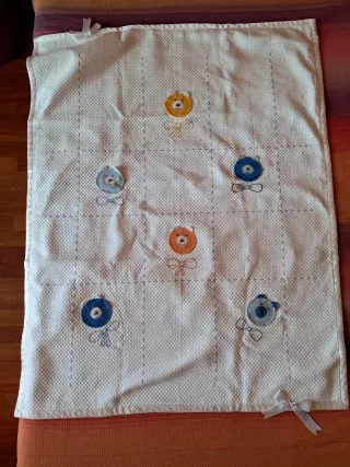 Copertina lettino cotone fatta a mano 90x113