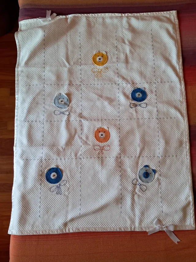 Copertina lettino cotone fatta a mano 90x113