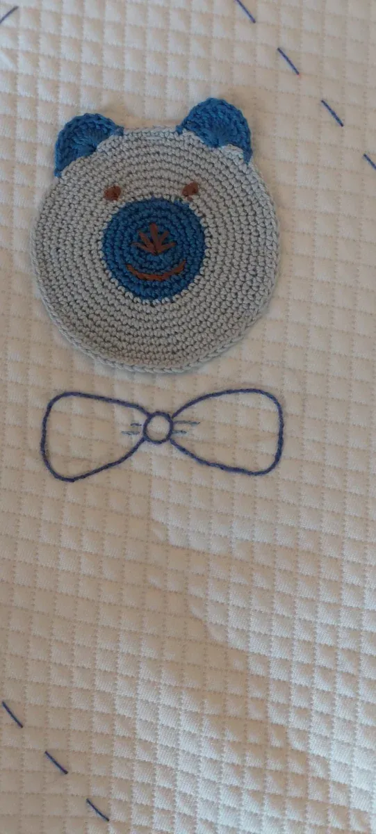 Copertina lettino cotone fatta a mano 90x113