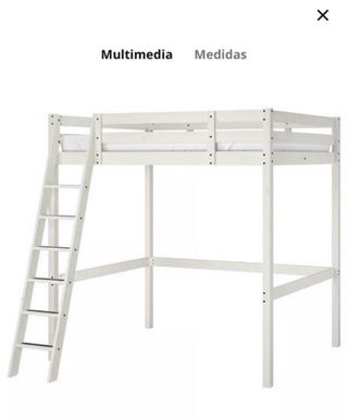 Cama alta Stora Ikea madera blanca