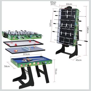Mesa Multijuegos 4 en 1: Futbolín, Billar, Hockey