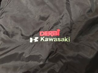 Cazadora Vintage Derbi Kawasaki Negra y Roja