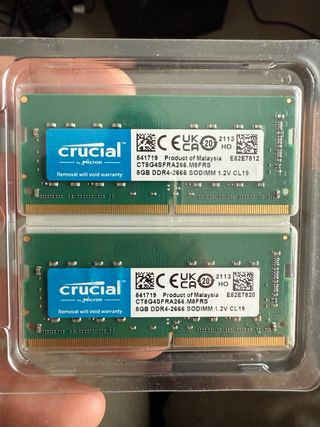 2x 8GB DDR4 Crucial 2666MHz SODIMM RAM