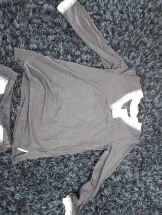 Pigiama donna grigio con pizzo