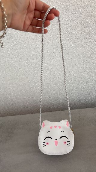 Bolso pequeño Gatito Blanco y Rosa