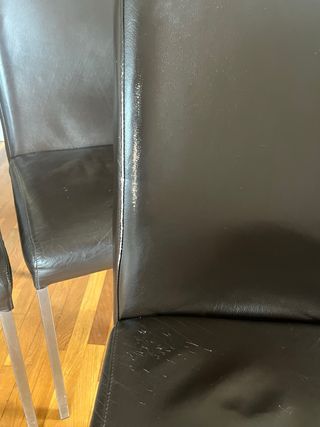 Set di 4 sedie da pranzo in pelle marrone
