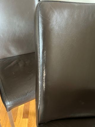 Set di 4 sedie da pranzo in pelle marrone
