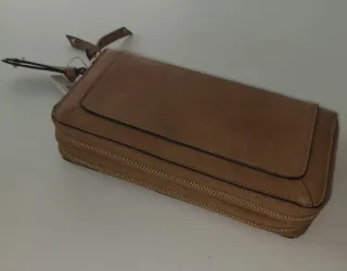 Bolso de mano piel sintética camel