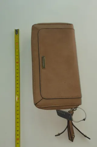 Bolso de mano piel sintética camel