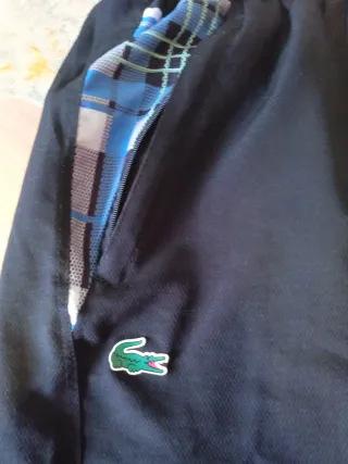 Pantalón chándal Lacoste negro con cuadros