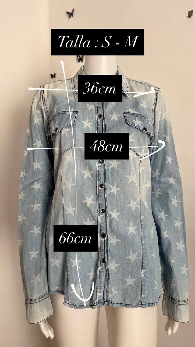 Camisa vaquera estrellas Talla S/M