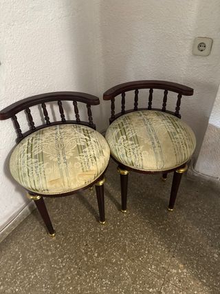 Set di 2 sedie in legno e tessuto