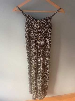 Mono Zara negro flores blancas