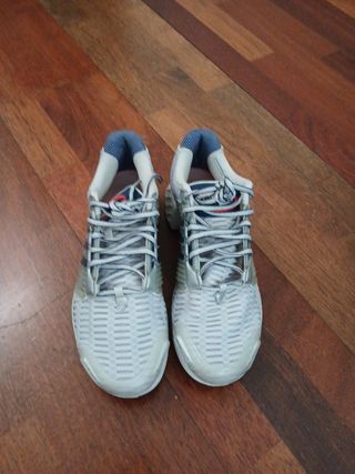 Zapatillas Adidas plateadas y blancas