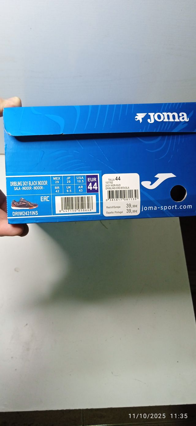 Botas de fútbol sala Joma Negras Naranja