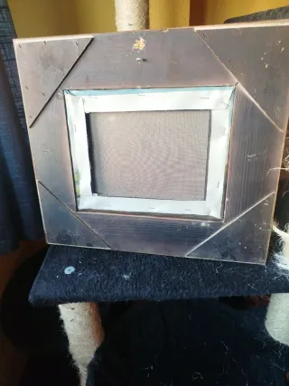 Cuadro óleo ovejas marco dorado