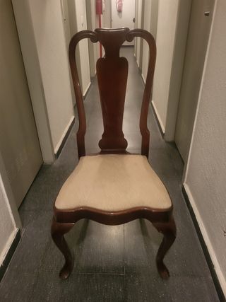 4 sedie da pranzo classiche imbottite in legno