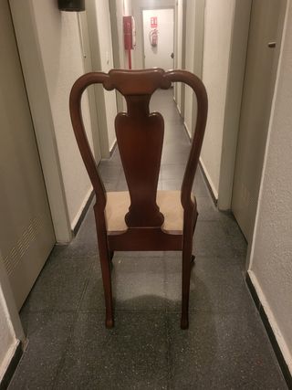 4 sedie da pranzo classiche imbottite in legno