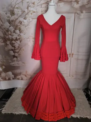 Vestido Flamenca Rojo Largo