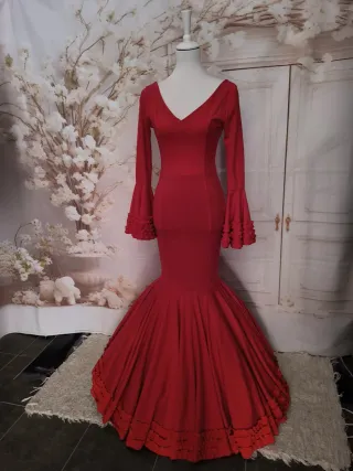 Vestido Flamenca Rojo Largo
