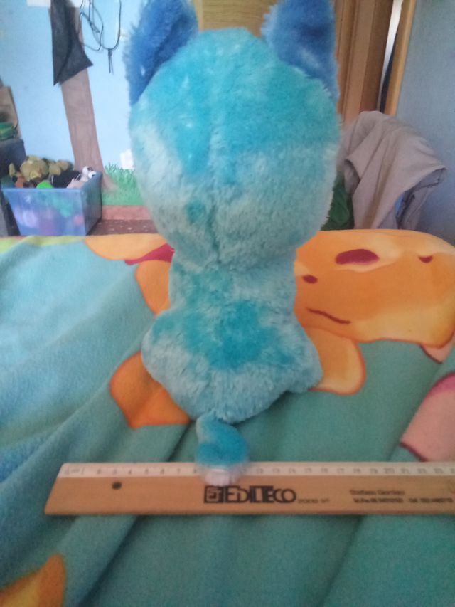 Peluche cane blu morbido per bambini