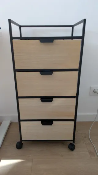Cajonera industrial madera y metal