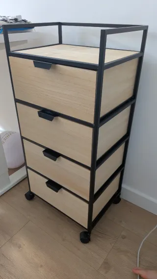 Cajonera industrial madera y metal
