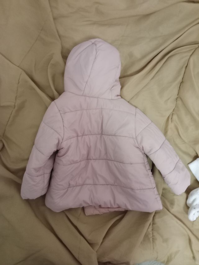 Abrigo rosa bebé con forro sherpa