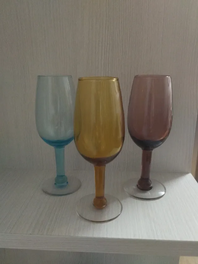 Set 3 Copas Chupito Cristal Colores, a tres euros