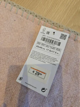 Funda Cojín Lino Zara Home Rosa