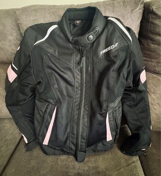 Chaqueta Moto Mujer FREEDAY Negra y Rosa XS
