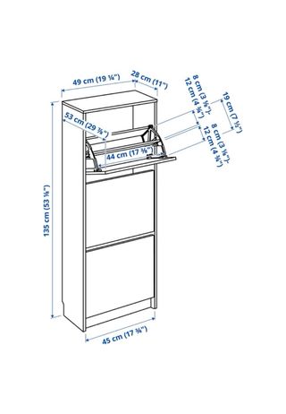Scaffale scarpiera Ikea in legno a 3 scomparti
