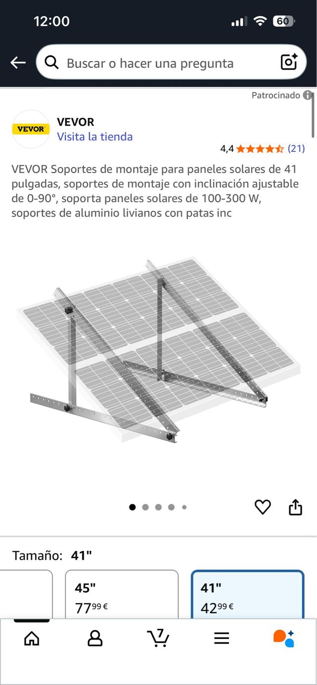 Soportes VEVOR para paneles solares