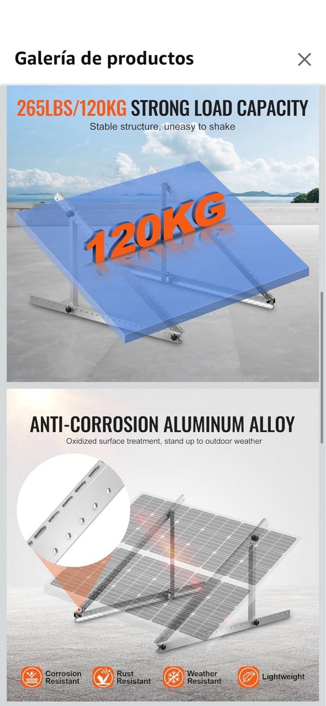 Soportes VEVOR para paneles solares