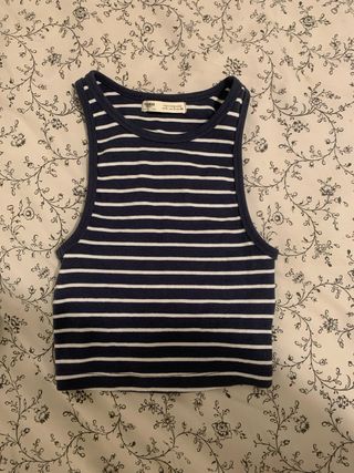 Top rayas Pull&Bear azul marino y blanco Talla XS