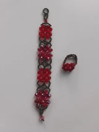Pulsera y Anillo Rojos