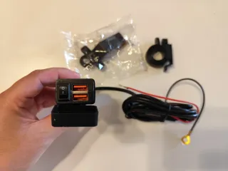 Cargador USB Doble Moto con interruptor