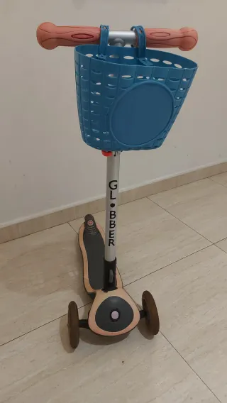 Patinete infantil 3 ruedas con cesta azu
