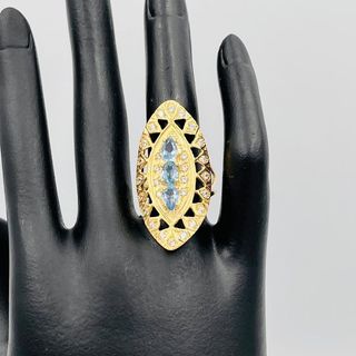 LANZADERA 3 PIEDRA AZUL 18K