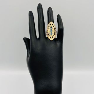 LANZADERA 3 PIEDRA AZUL 18K
