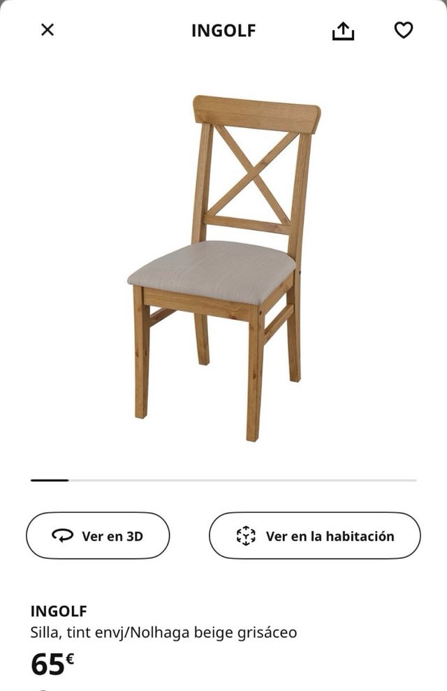 Silla Ingolf Ikea Madera