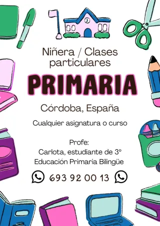 NIÑERA / CLASES PARTICULARES PRIMARIA