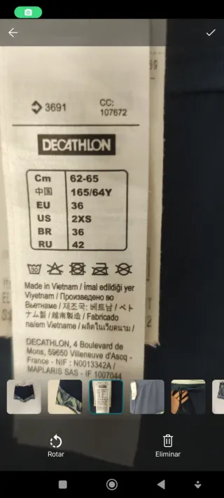 Pantalón corto deportivo mujer Kalenji Talla XS