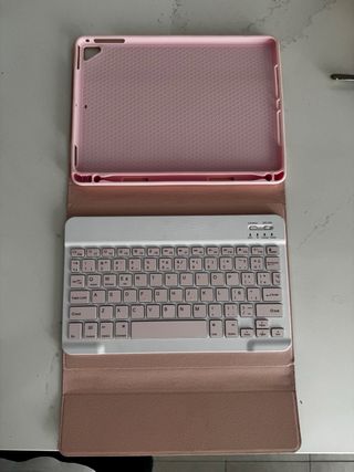 Teclado iPad Rosa y Plateado Bluetooth 