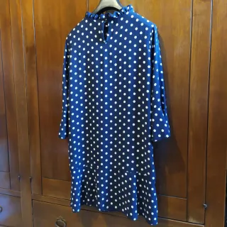 Vestito Blue Sand blu pois  bianchi