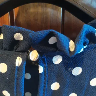 Vestito Blue Sand blu pois  bianchi