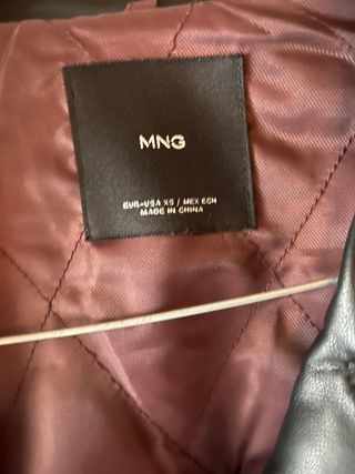 Cazadora Biker Oversize Mango Negra