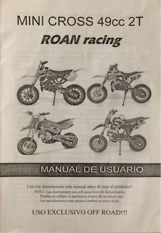 Mini Moto Cross 49cc 2T ROAN racing
