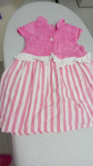 Vestitino manica corta lino e cotone 9 mesi